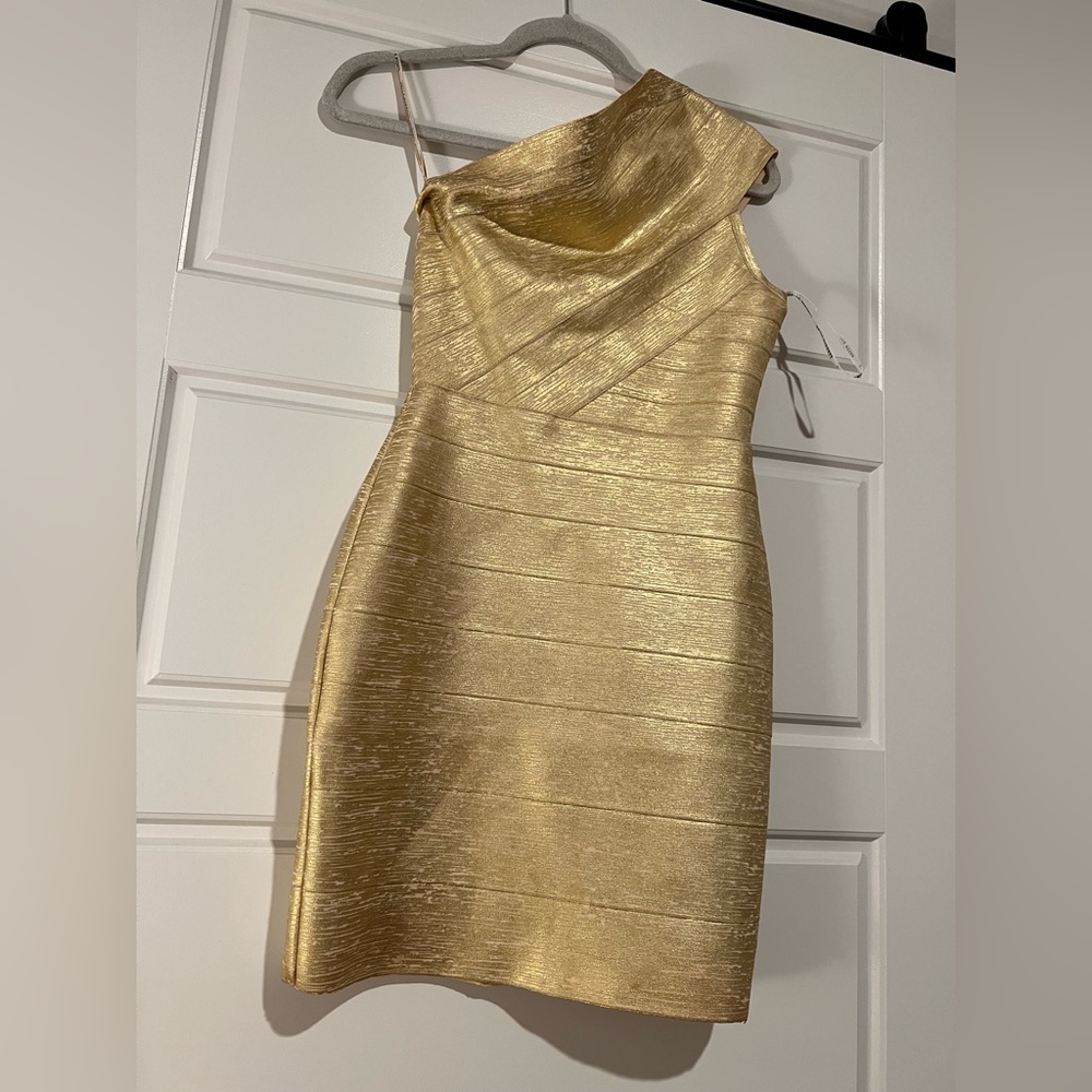 Radiant Gold One Shoulder Dress